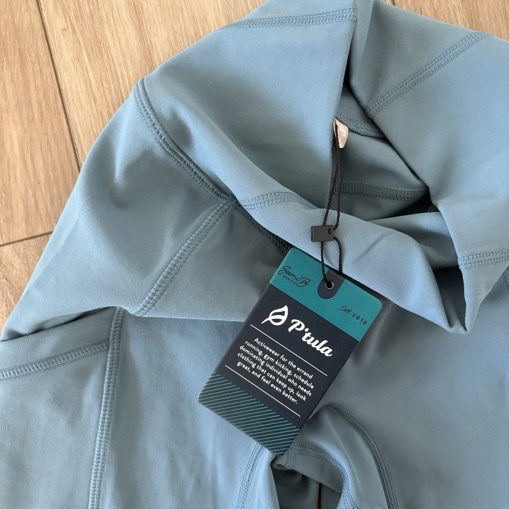 NWT P'Tula Workout Gym Shorts Small Blue Teal 7